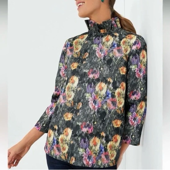Tuckernuck Tops - Midnight Jacquard Faye Blouse